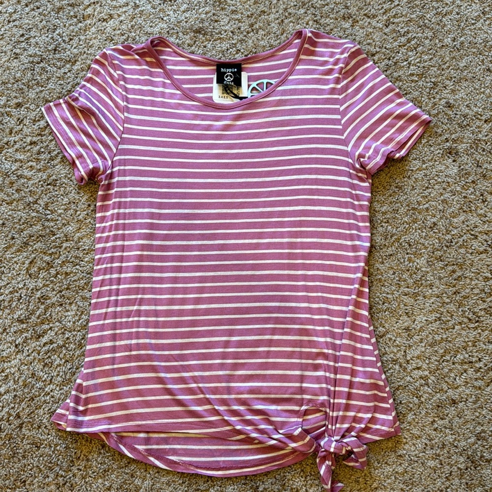Hippie Chic Striped Tie-front Top